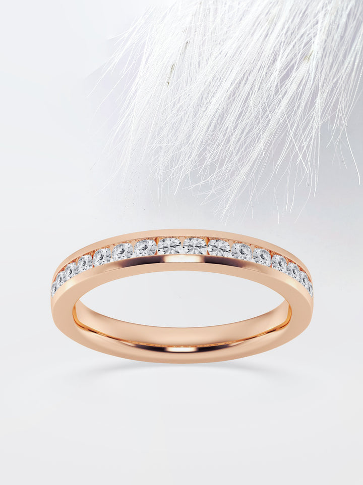 Round FG - VS2 Lab Grown Channel Set Half Eternity Band - Doozy Diamonds