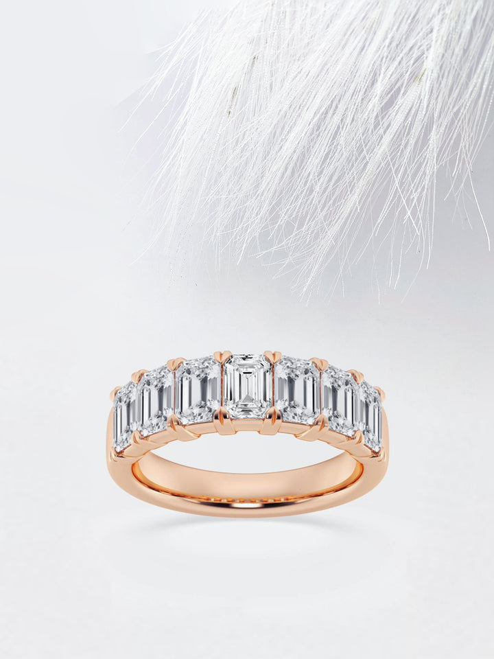 Emerald FG - VS2 Lab Grown Diamond Seven Stone Wedding Band - Doozy Diamonds