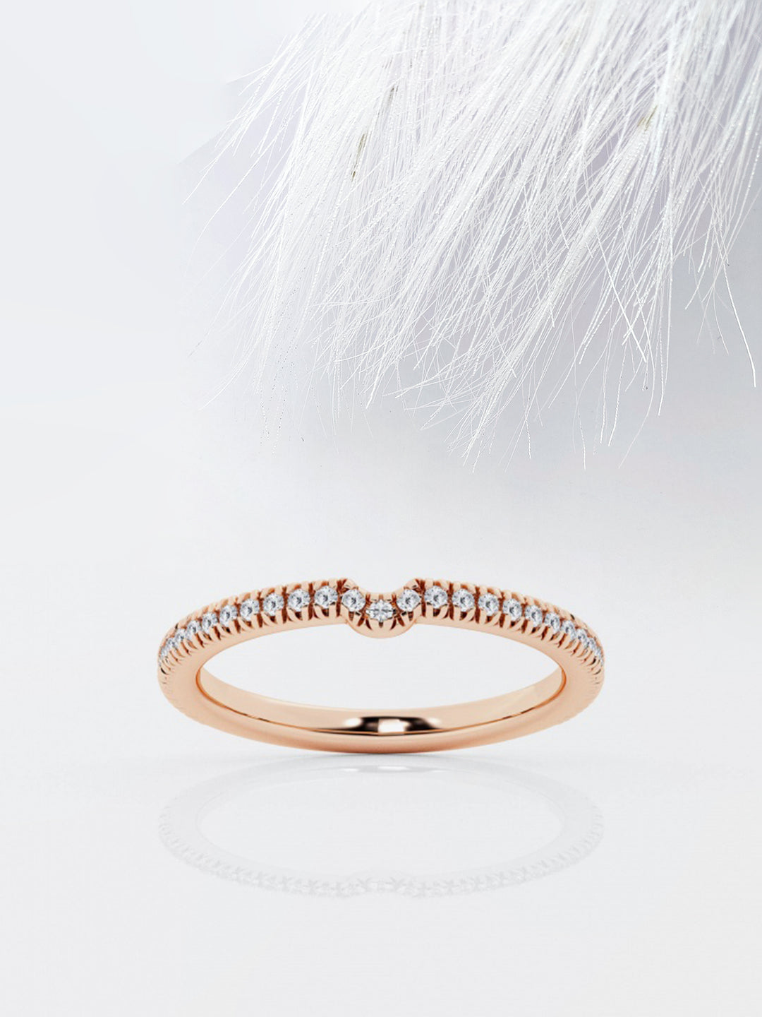 Round FG - VS2 Lab Grown Diamond French Pave Stacking Band - Doozy Diamonds