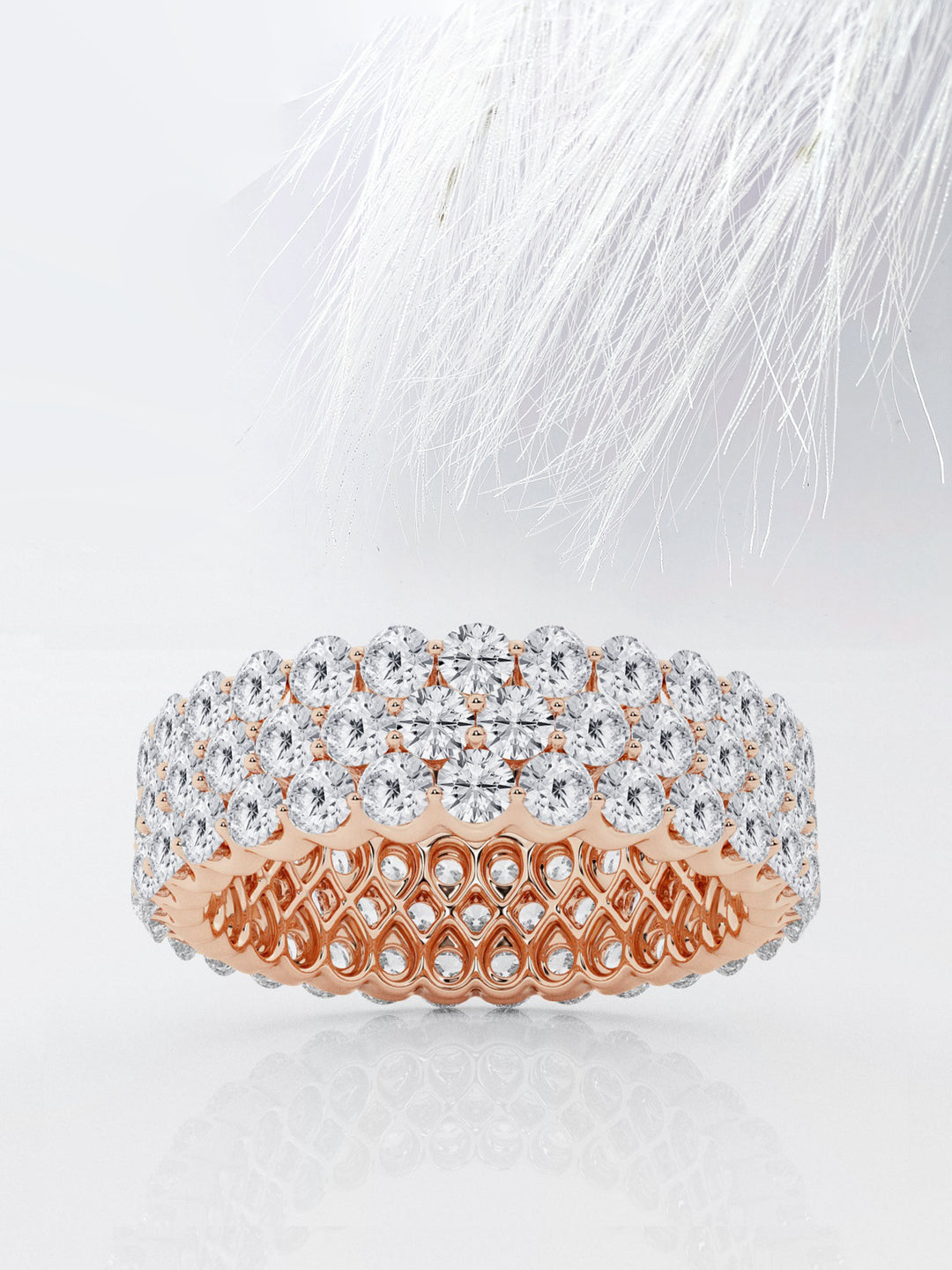 Round FG - VS2 Lab Grown Diamond Three Row Eternity Band - Doozy Diamonds