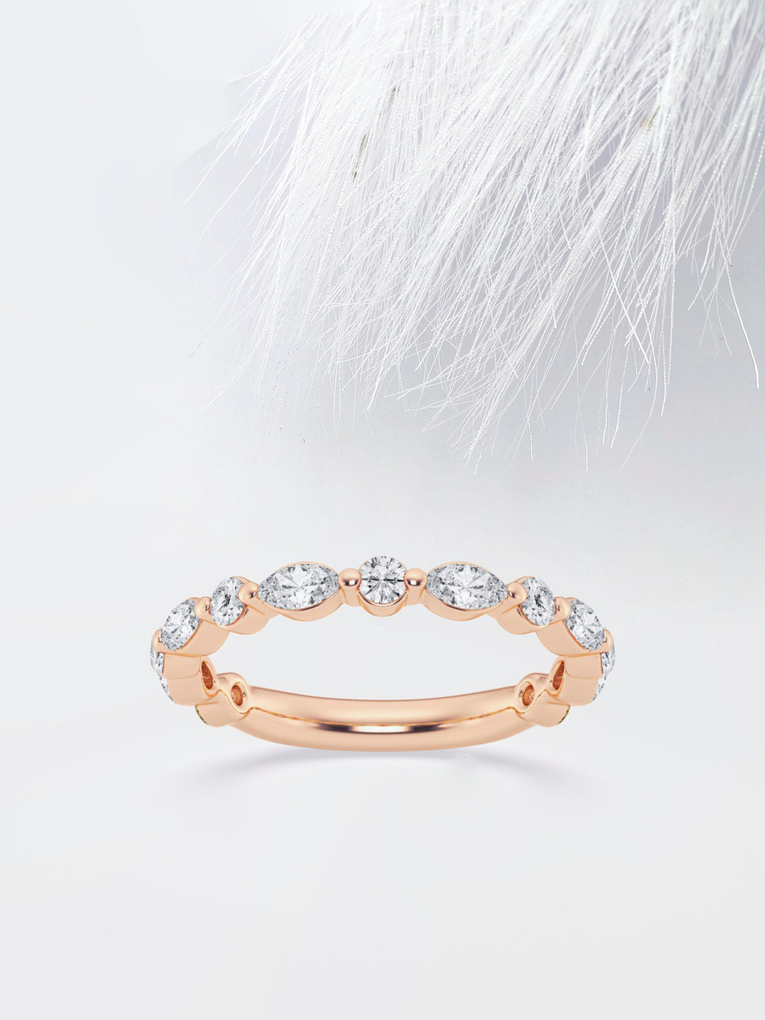 Marquise & Round FG - VS2 Lab Grown Diamond Alternative Wedding Band - Doozy Diamonds
