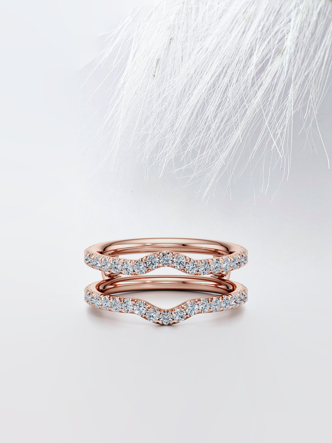 Round FG - VS1 Lab Grown Diamond Double Stacking Wedding Band - Doozy Diamonds