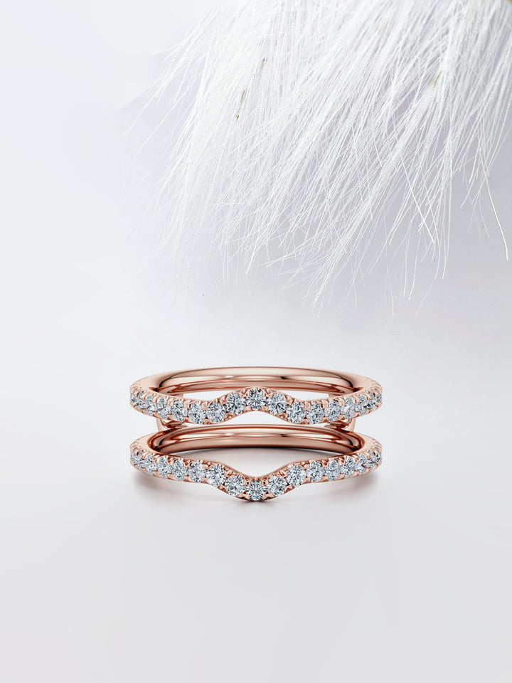 Round FG - VS1 Lab Grown Diamond Double Stacking Wedding Band - Doozy Diamonds