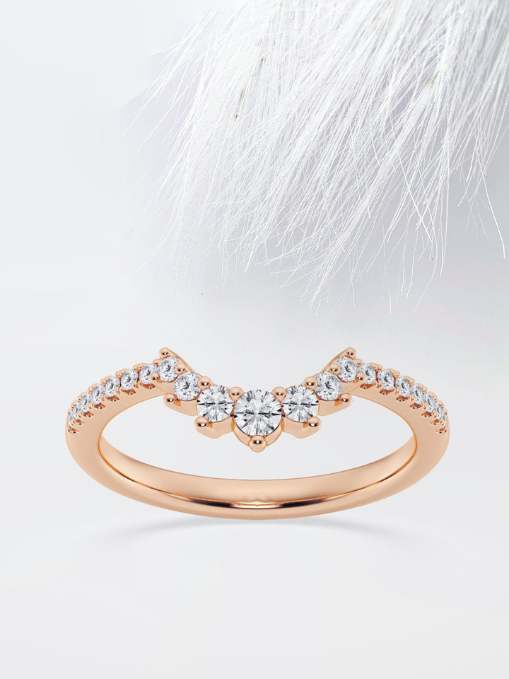 Round FG - VS2 Lab Grown Diamond Crown Wedding Band - Doozy Diamonds