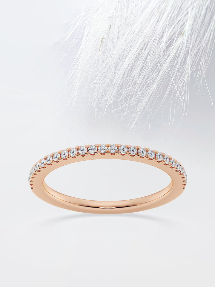 Round FG - VS2 Lab Grown Diamond French Prong Half Eternity Band - Doozy Diamonds