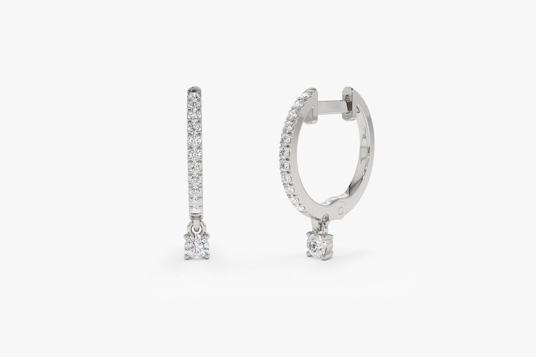 Round Cut Diamond lab grown diamond Hoop Earrings for Women - Doozy Diamonds