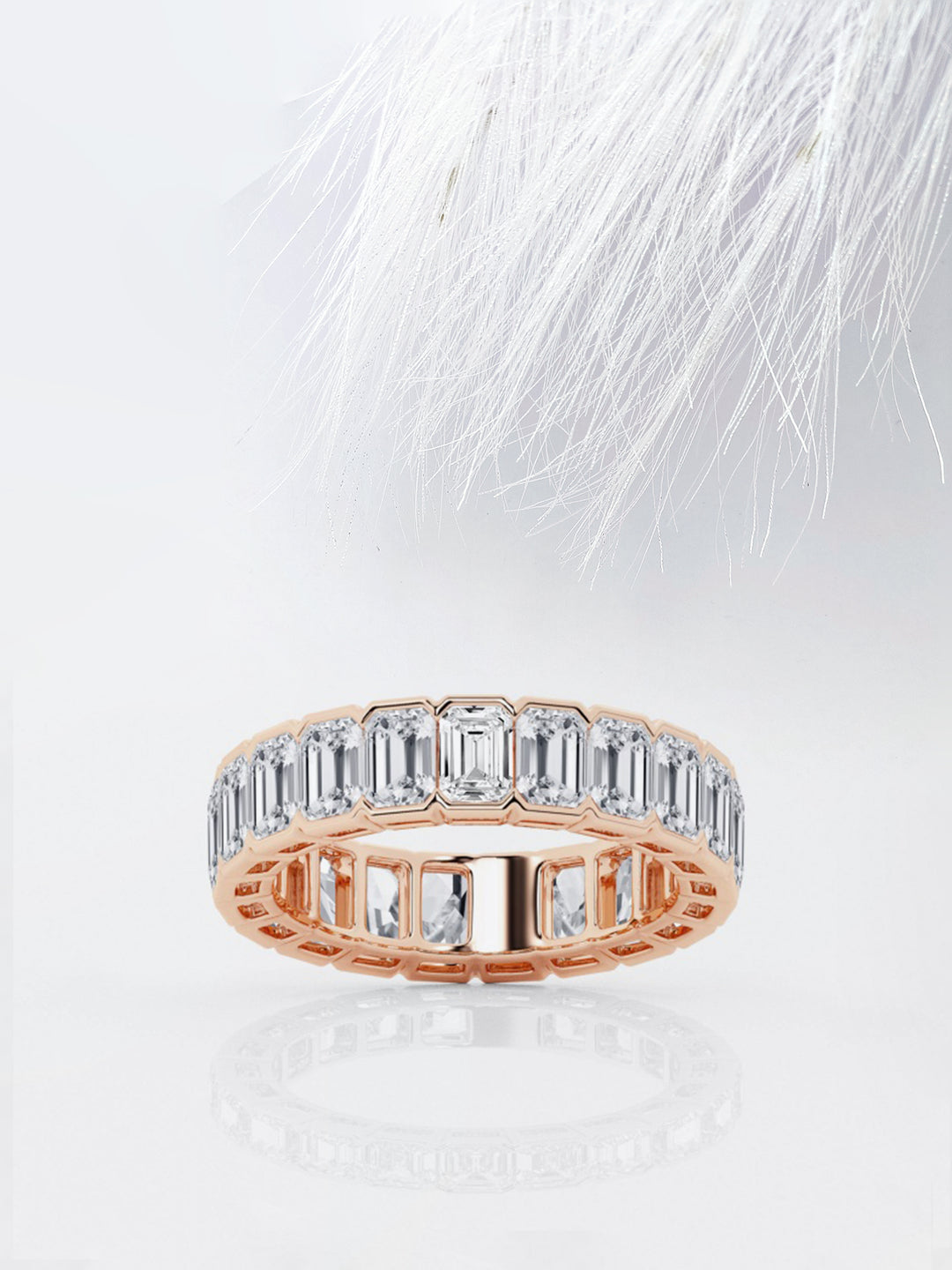Emerald FG - VS2 Lab Grown Diamond Bezel Set Wedding Band - Doozy Diamonds