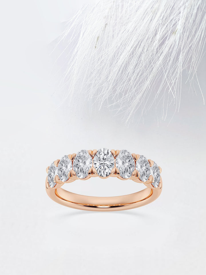 Oval FG - VS2 Lab Grown Diamond Seven Stone Wedding Band - Doozy Diamonds