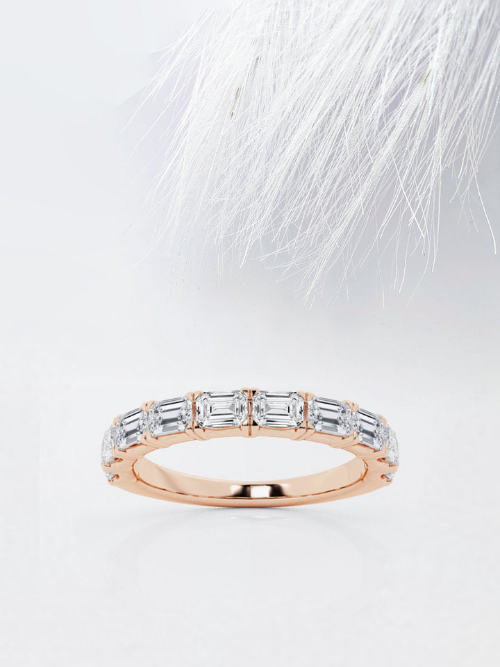 Emerald FG - VS2 Lab Grown Diamond East To West Eternity Band For Women - Doozy Diamonds