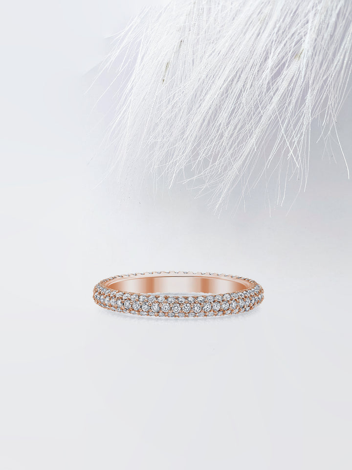 Round FG - VS1 Lab Grown Diamond Cluster Set Eternity Band - Doozy Diamonds