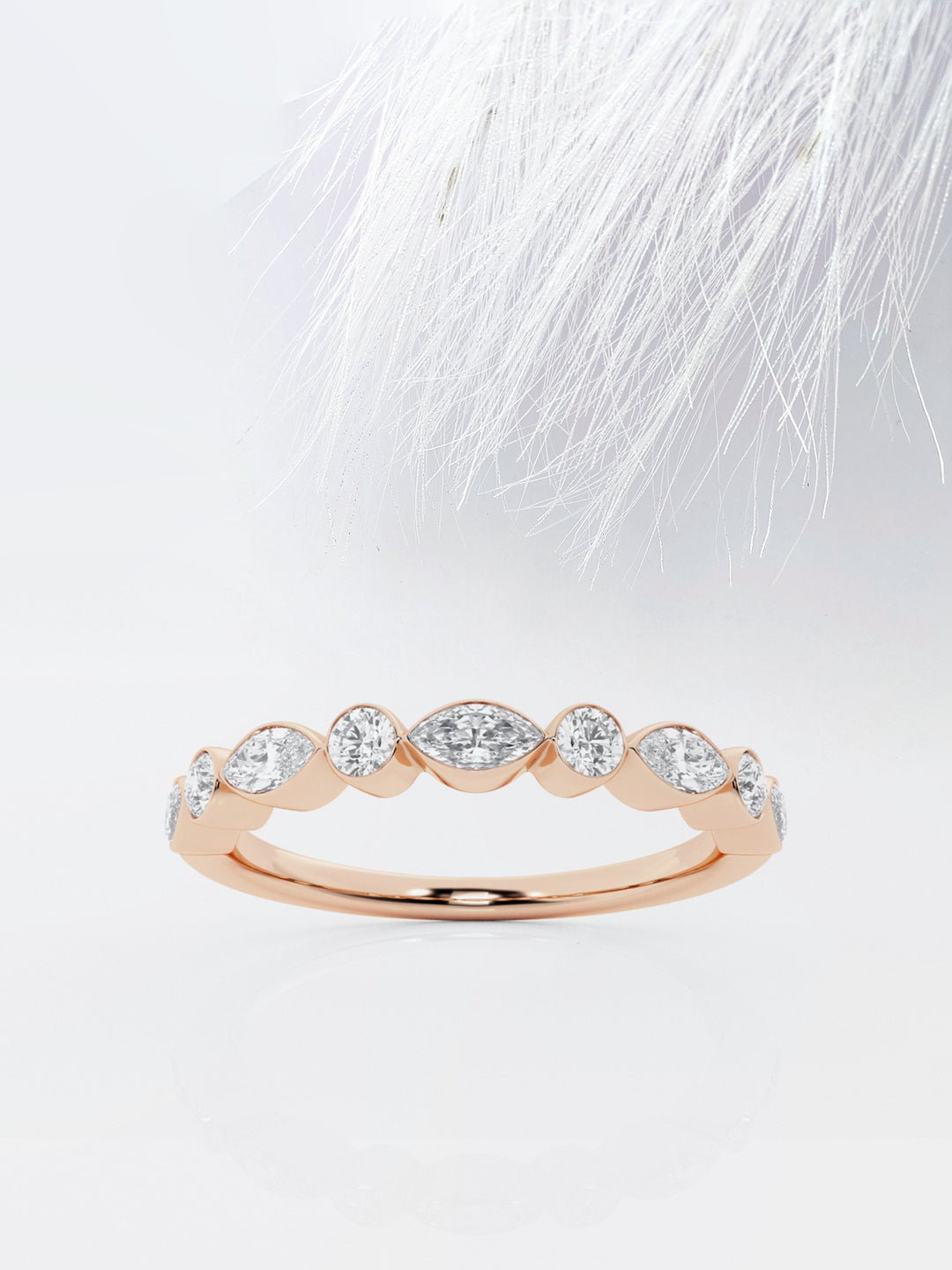 Marquise And Round FG - VS2 Lab Grown Diamond Half Eternity Band - Doozy Diamonds