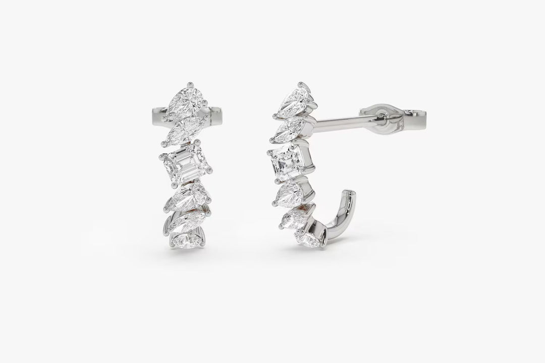 Diamond Shapes Unique Statement Stud Earrings for Women - Doozy Diamonds