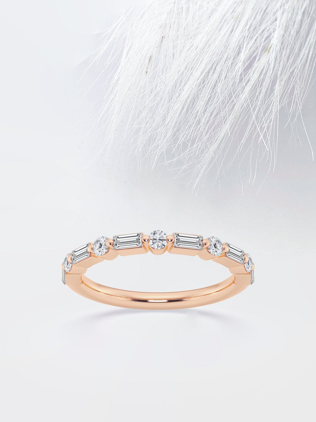 Baguette & Round FG - VS2 Lab Grown Diamond Floating Band - Doozy Diamonds