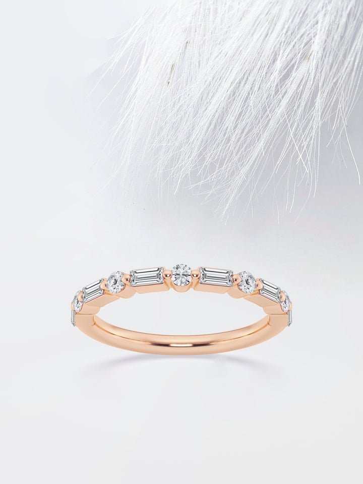 Baguette & Round FG - VS2 Lab Grown Diamond Floating Band - Doozy Diamonds
