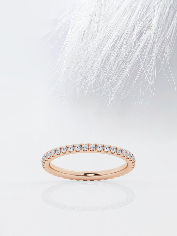Round FG - VS2 Lab Grown Diamond Full Eternity Dainty Band - Doozy Diamonds