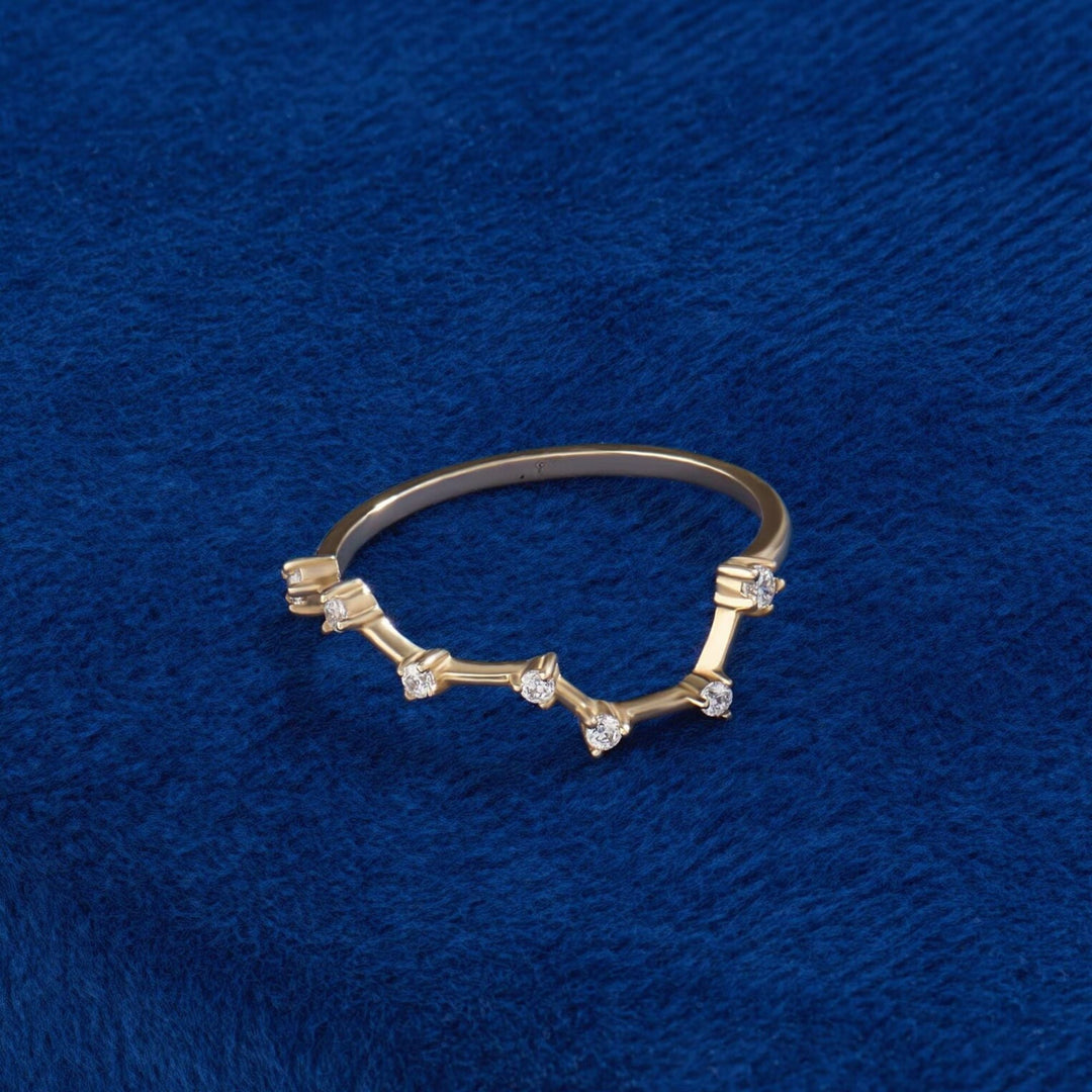 Lab-Grown Diamond Constellation Ring for Women 14k Solid Gold
