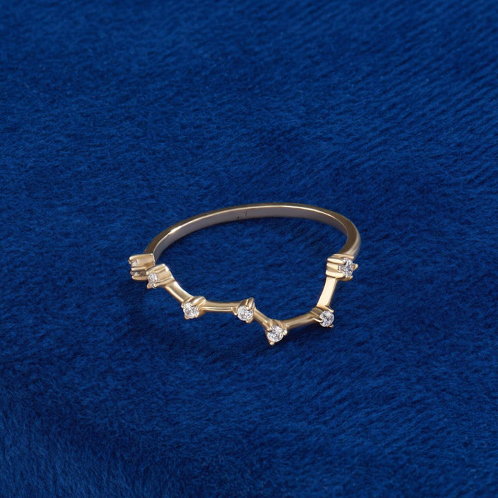Lab-Grown Diamond Constellation Ring for Women 14k Solid Gold