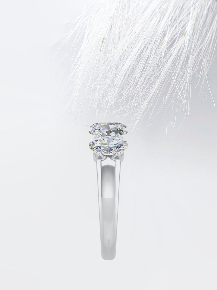 Oval GH - VVS Lab Grown Diamond Five Stone Wedding Band - Doozy Diamonds
