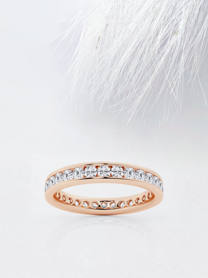 Round FG - VS2 Lab Grown Diamond Channel Set Wedding Band - Doozy Diamonds