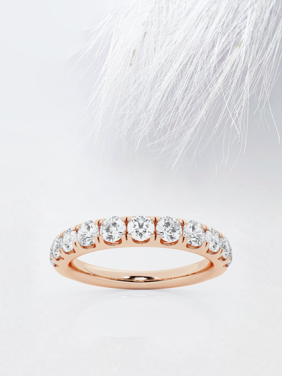 Round FG - VS2 Lab Grown Diamond Half Eternity Wedding Band - Doozy Diamonds