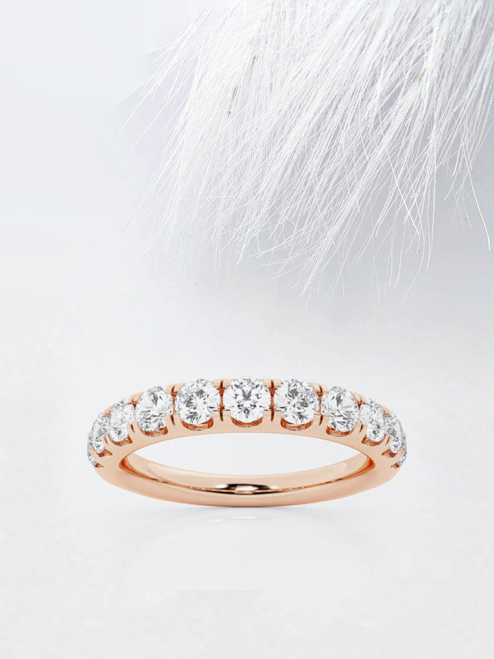 Round FG - VS2 Lab Grown Diamond Half Eternity Wedding Band - Doozy Diamonds