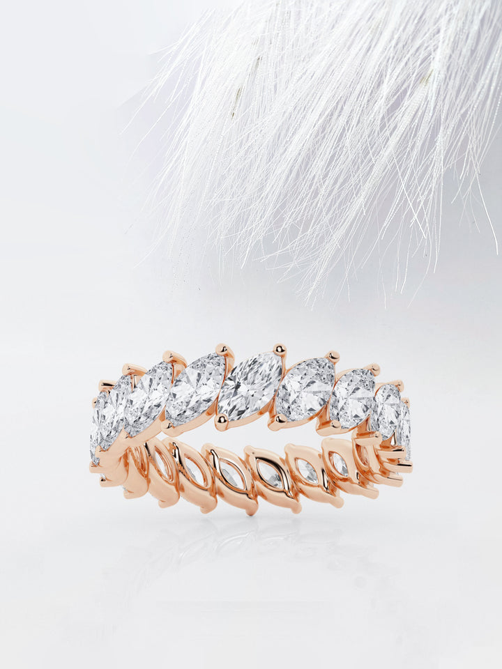 Marquise FG - VS2 Lab Grown Diamond Full Eternity Wedding Band - Doozy Diamonds
