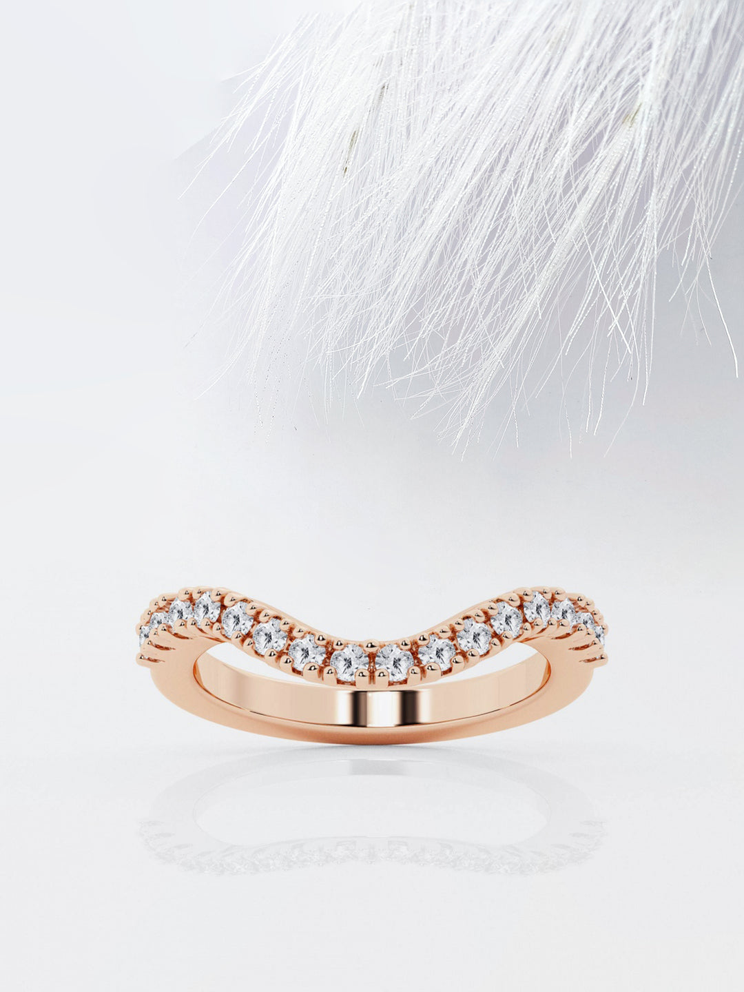 Round FG - VS2 Lab Grown Diamond Curved Wedding Band - Doozy Diamonds