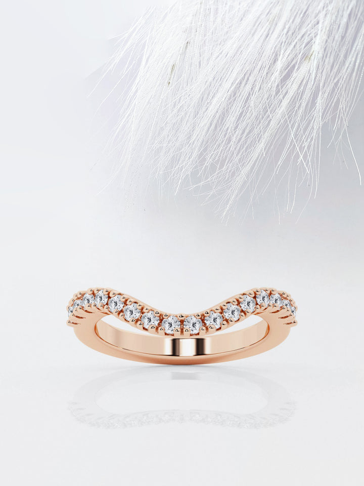 Round FG - VS2 Lab Grown Diamond Curved Wedding Band - Doozy Diamonds