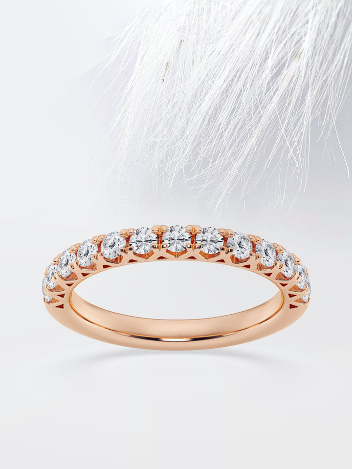 Round FG - VS2 Lab Grown Diamond Fancy Prongs Wedding Band - Doozy Diamonds