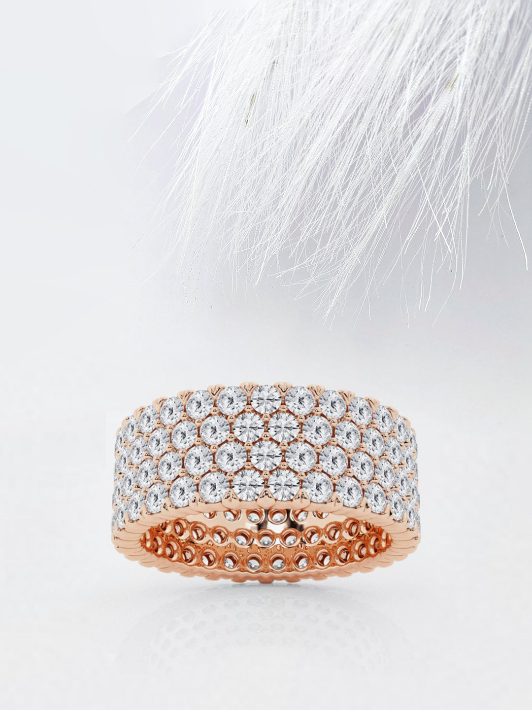 Round FG - VS2 Lab Grown Diamond Four Row Wedding Band - Doozy Diamonds