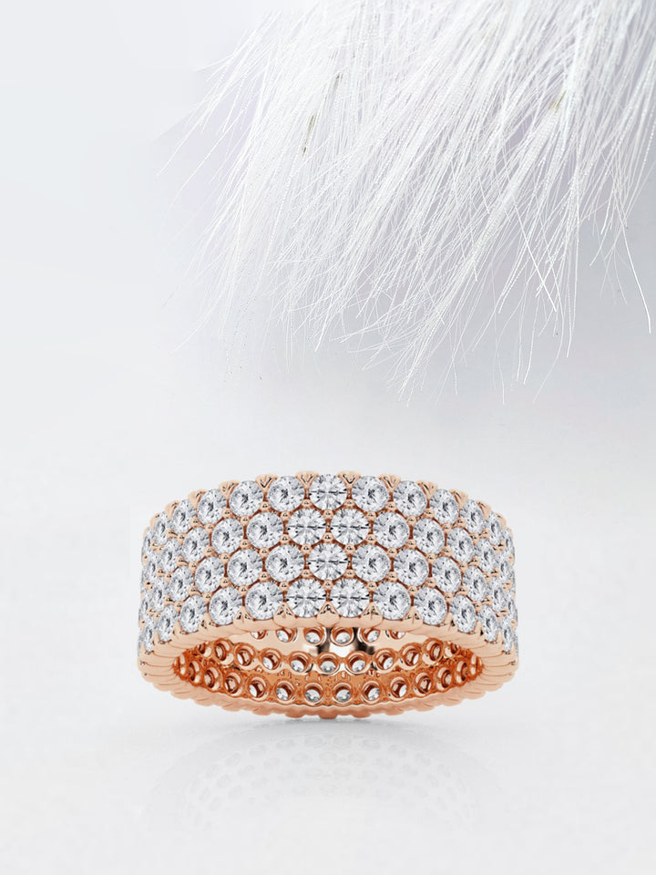 Round FG - VS2 Lab Grown Diamond Four Row Wedding Band - Doozy Diamonds