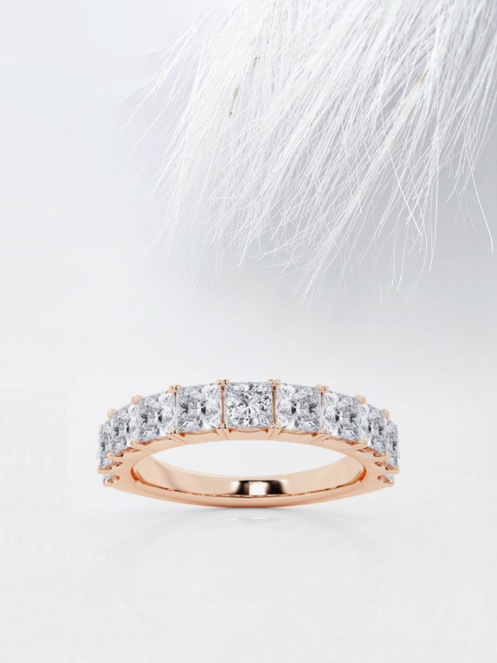 Princess FG - VS2 Lab Grown Diamond Half Eternity Wedding Band - Doozy Diamonds