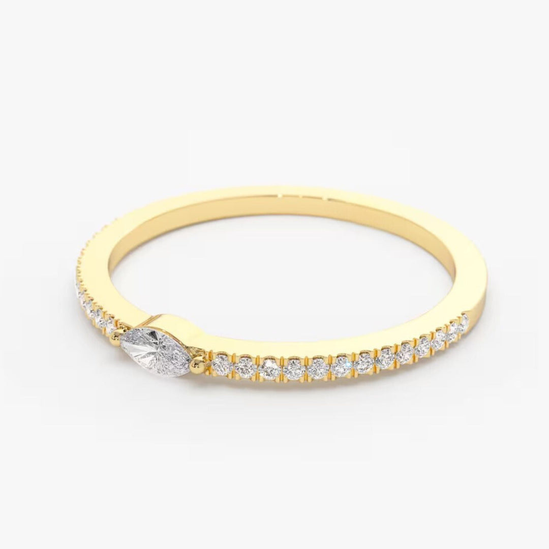 Marquise & Round Cut Diamond Engagement Ring for Her - Doozy Diamonds