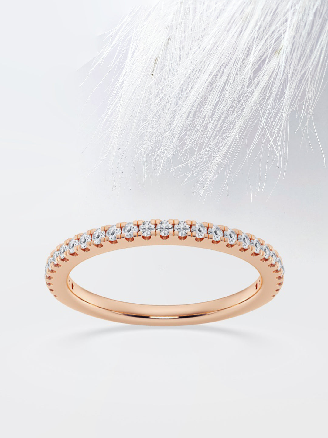 Round FG - VS2 Lab Grown Diamond French Claw Half Eternity Band - Doozy Diamonds