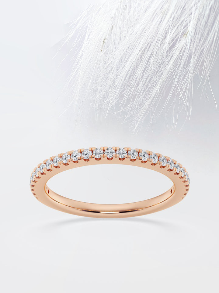 Round FG - VS2 Lab Grown Diamond French Claw Half Eternity Band - Doozy Diamonds