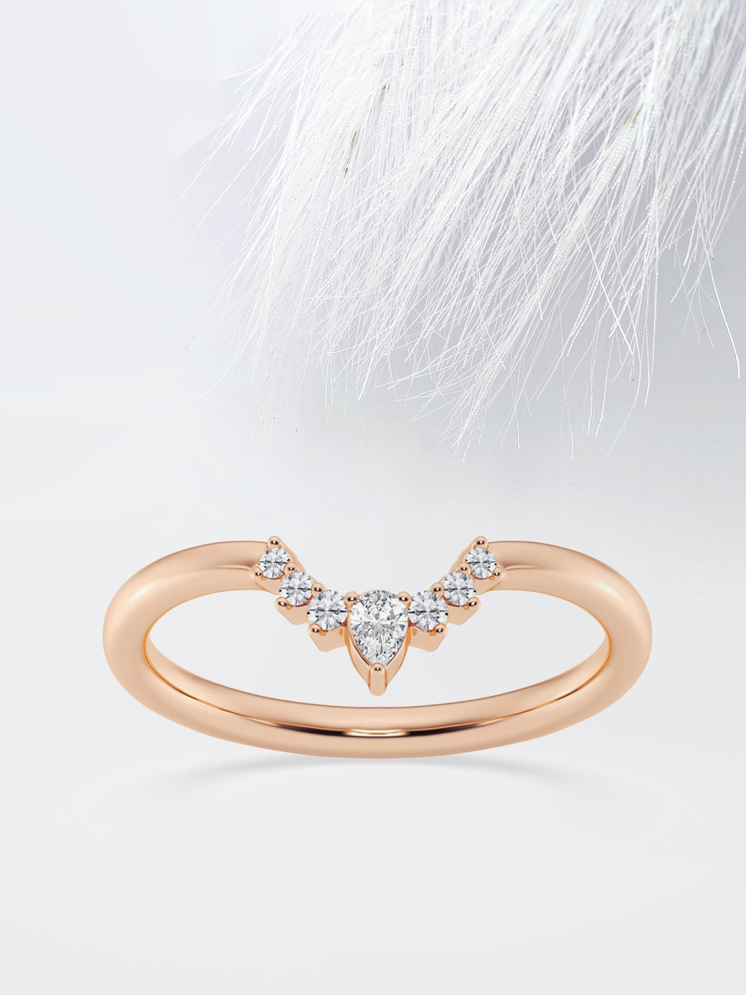 Pear FG - VS2 Lab Grown Diamond Curved Wedding Band - Doozy Diamonds
