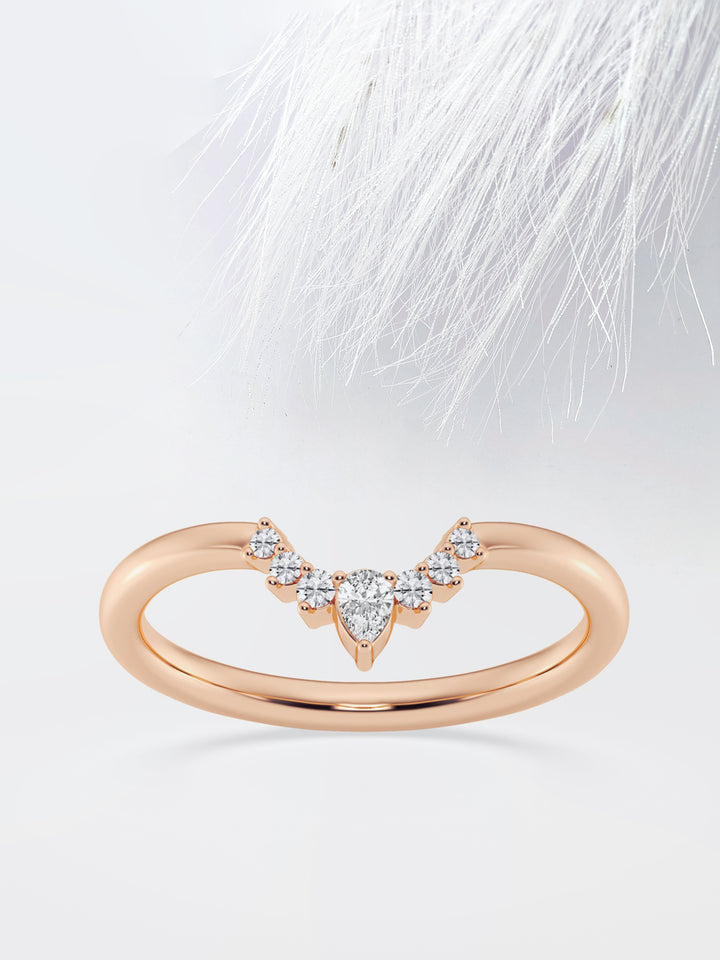 Pear FG - VS2 Lab Grown Diamond Curved Wedding Band - Doozy Diamonds