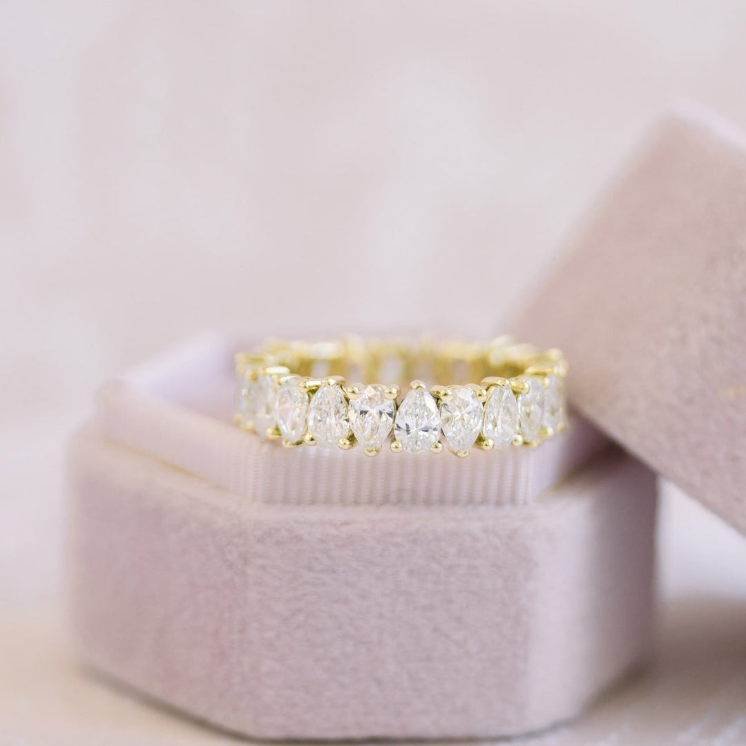 Pear Cut DE - VS1 Lab Grown Diamond Alternative Eternity Wedding Band - Doozy Diamonds