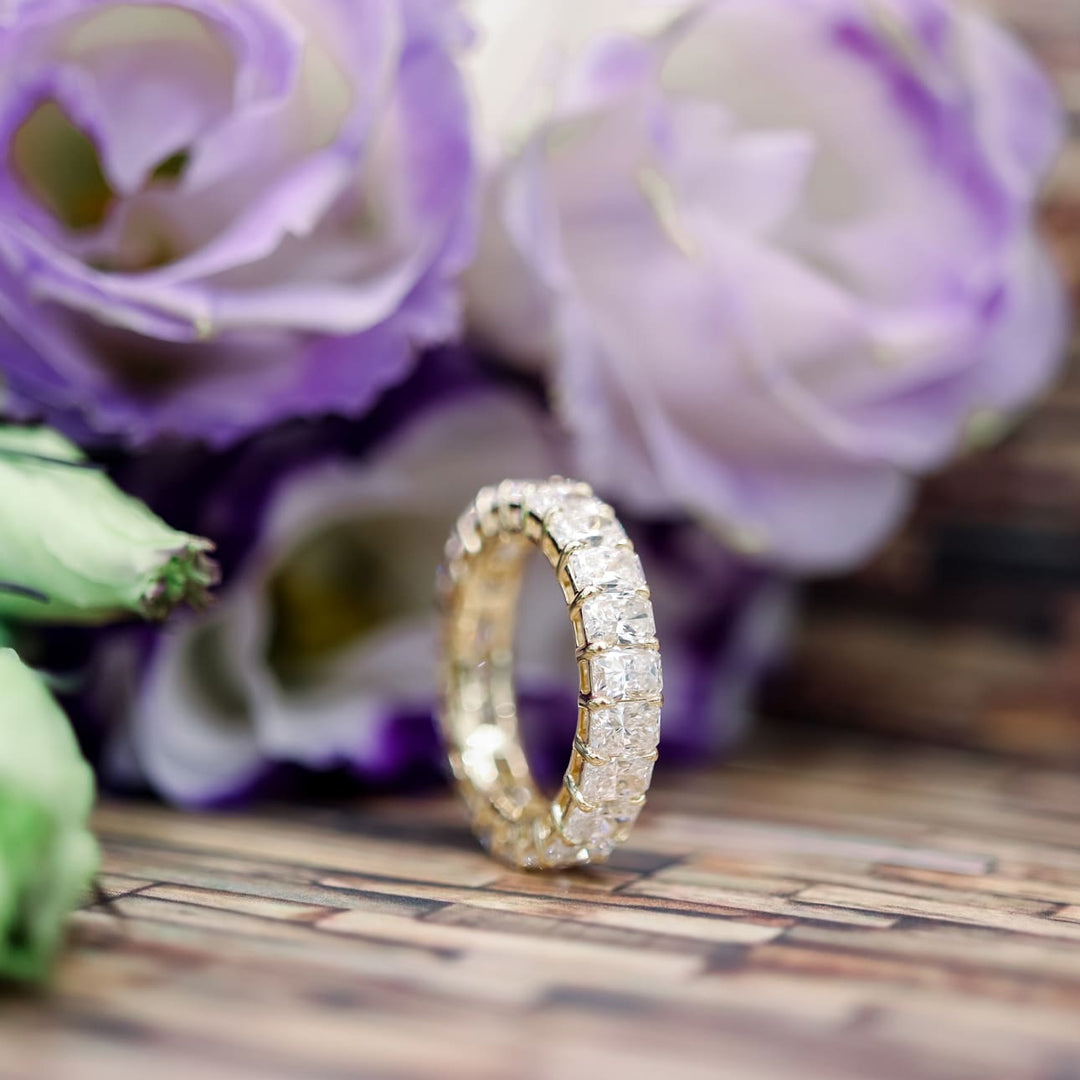Radiant Cut DE - VS1 Lab Grown Diamond Full Eternity Wedding Band - Doozy Diamonds