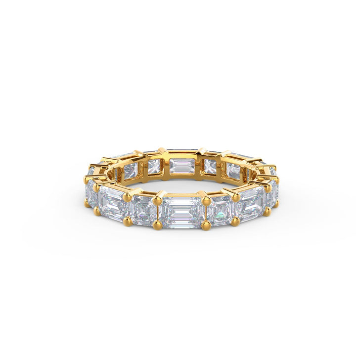 Emerald & Asscher Cut DE - VS1 Lab Grown Diamond Full Eternity Wedding Band - Doozy Diamonds