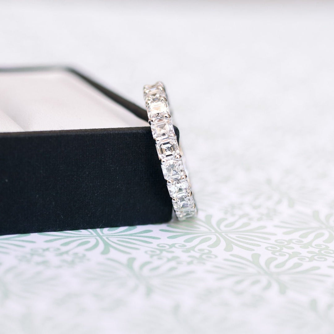Asscher Cut DE - VS1 Lab Grown Diamond Full Eternity Wedding Band - Doozy Diamonds