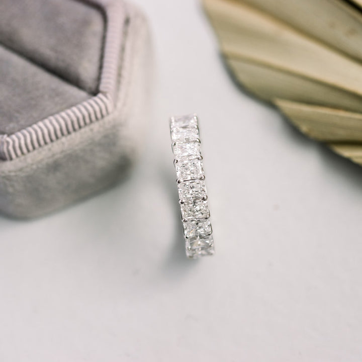 Radiant Cut DE - VS1 Lab Grown Diamond Full Eternity Wedding Band - Doozy Diamonds