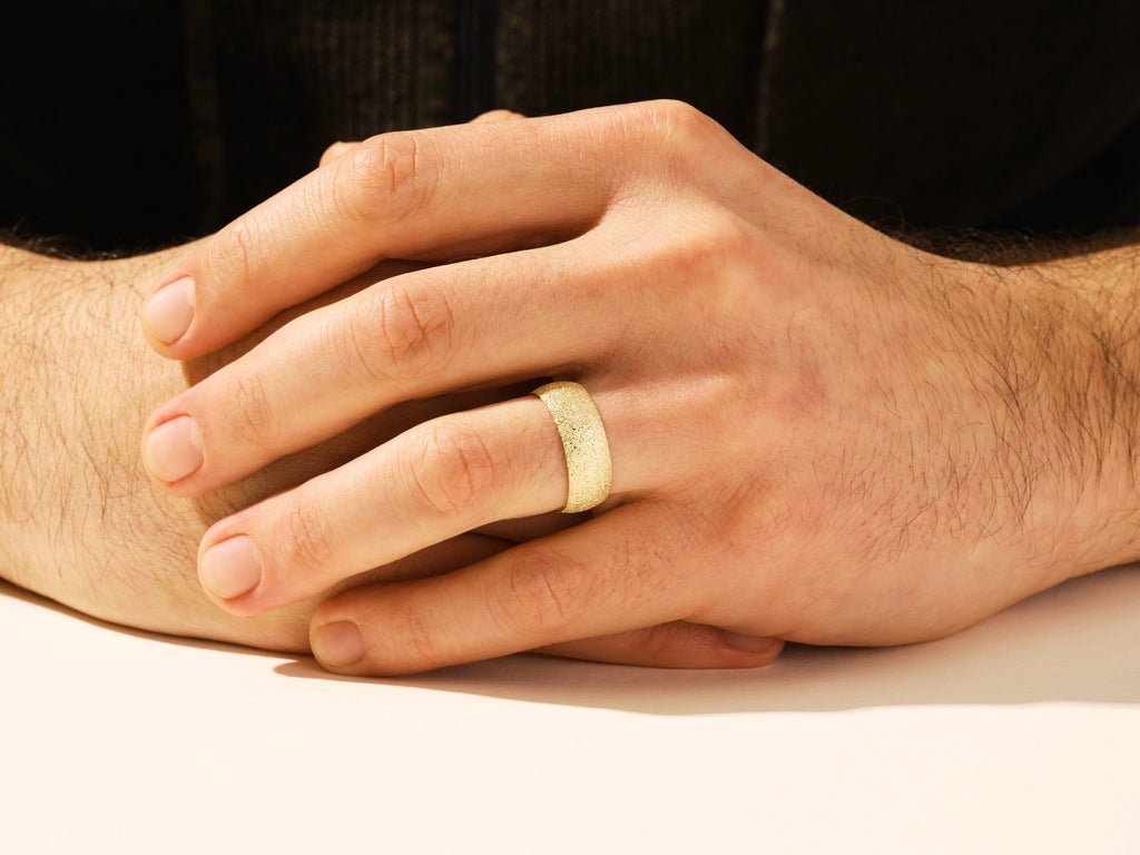 8mm Domed Stardust Men's Wedding Band - Doozy Diamonds