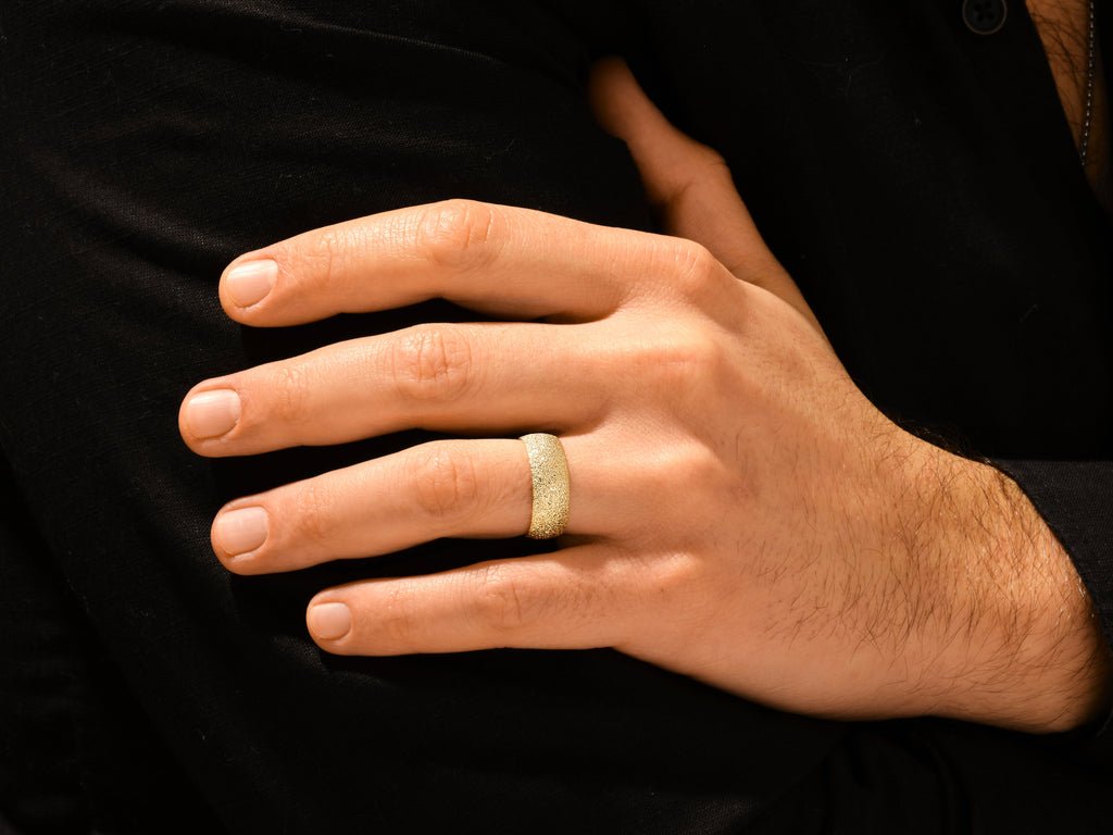 8mm Domed Stardust Men's Wedding Band - Doozy Diamonds