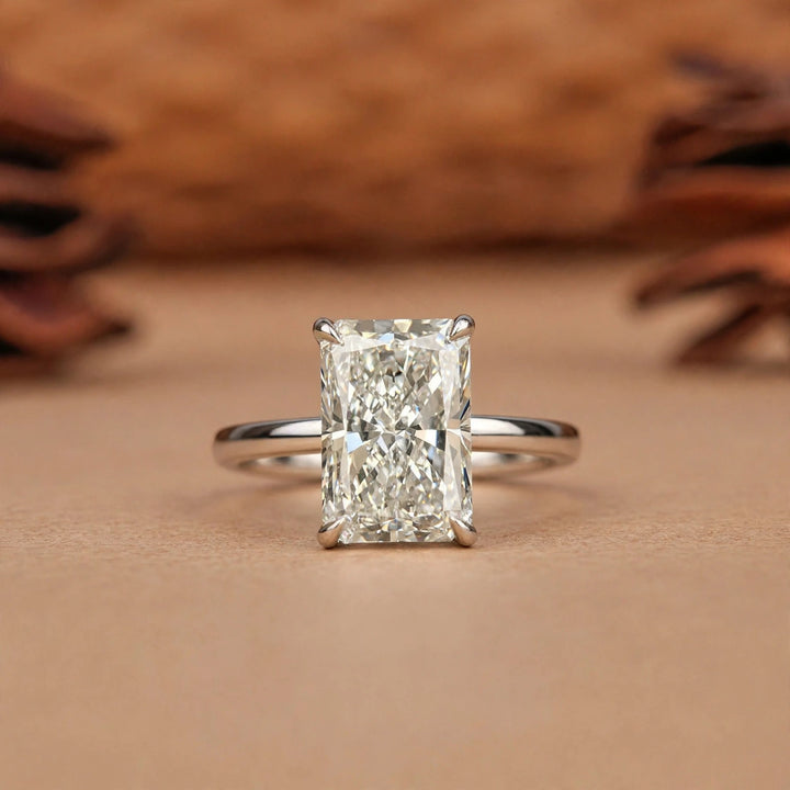 4.0CT Radiant Hidden Halo Lab Grown E/VS1 Diamond Engagement Ring