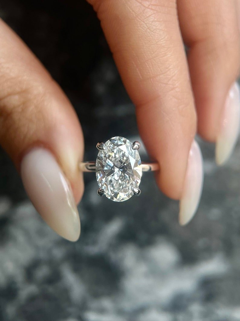 Shop oval solitaire lab grown diamond engagement ring