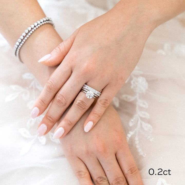 Radiant Cut DE - VS1 Lab Grown Diamond Full Eternity Wedding Band - Doozy Diamonds