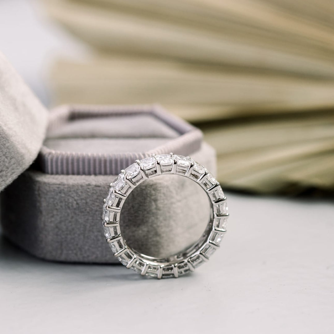 Radiant Cut DE - VS1 Lab Grown Diamond Full Eternity Wedding Band - Doozy Diamonds