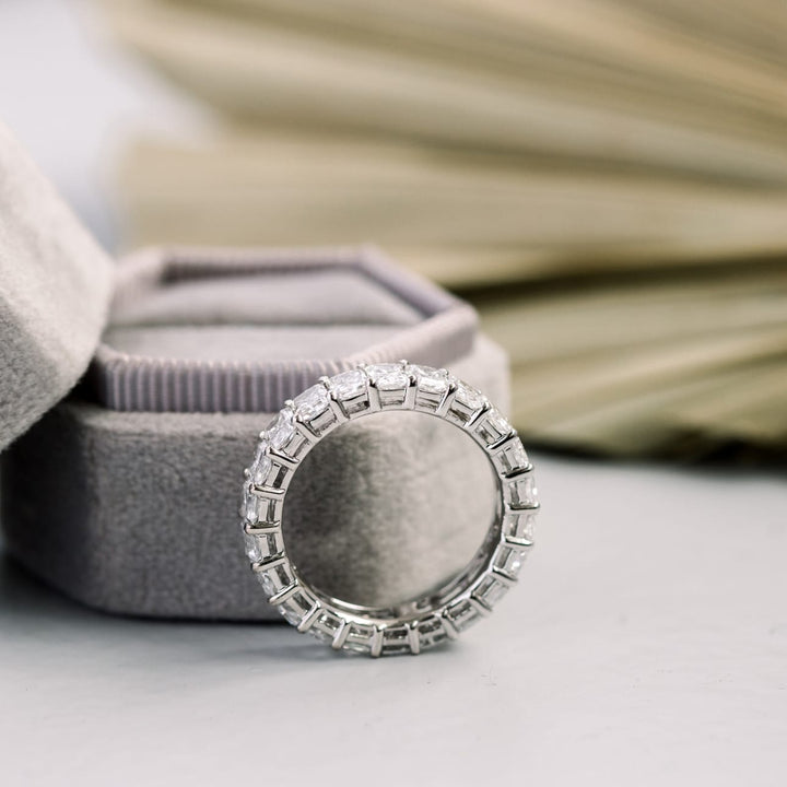 Radiant Cut DE - VS1 Lab Grown Diamond Full Eternity Wedding Band - Doozy Diamonds