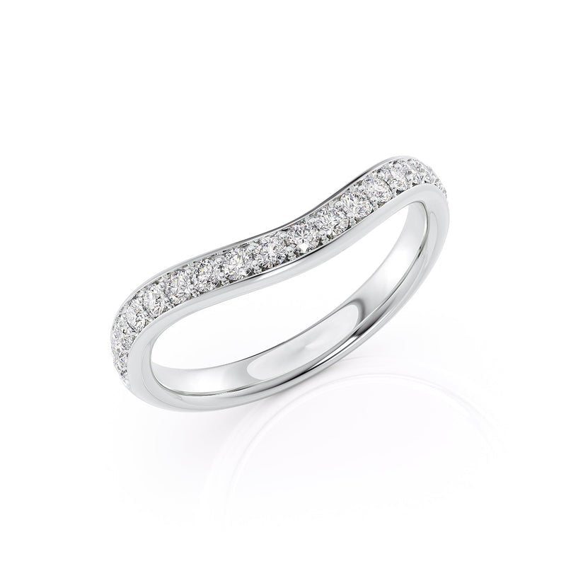 Side view of round diamond wedding band